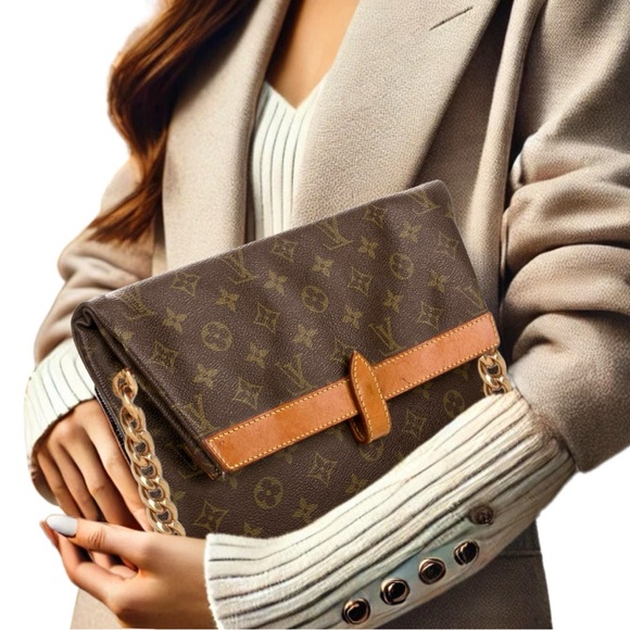 VINTAGE Louis Vuitton Pochette Pliante Fold Over Crossbody Clutch Retro 70s LV - Picture 6 of 16